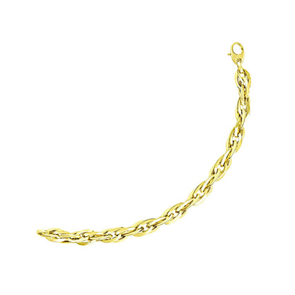 Double Oval Link Chain Bracelet in 14k Yellow Gold (10.00 mm) RCJ Bracelets  CELESTIA LUXE JEWELLERS