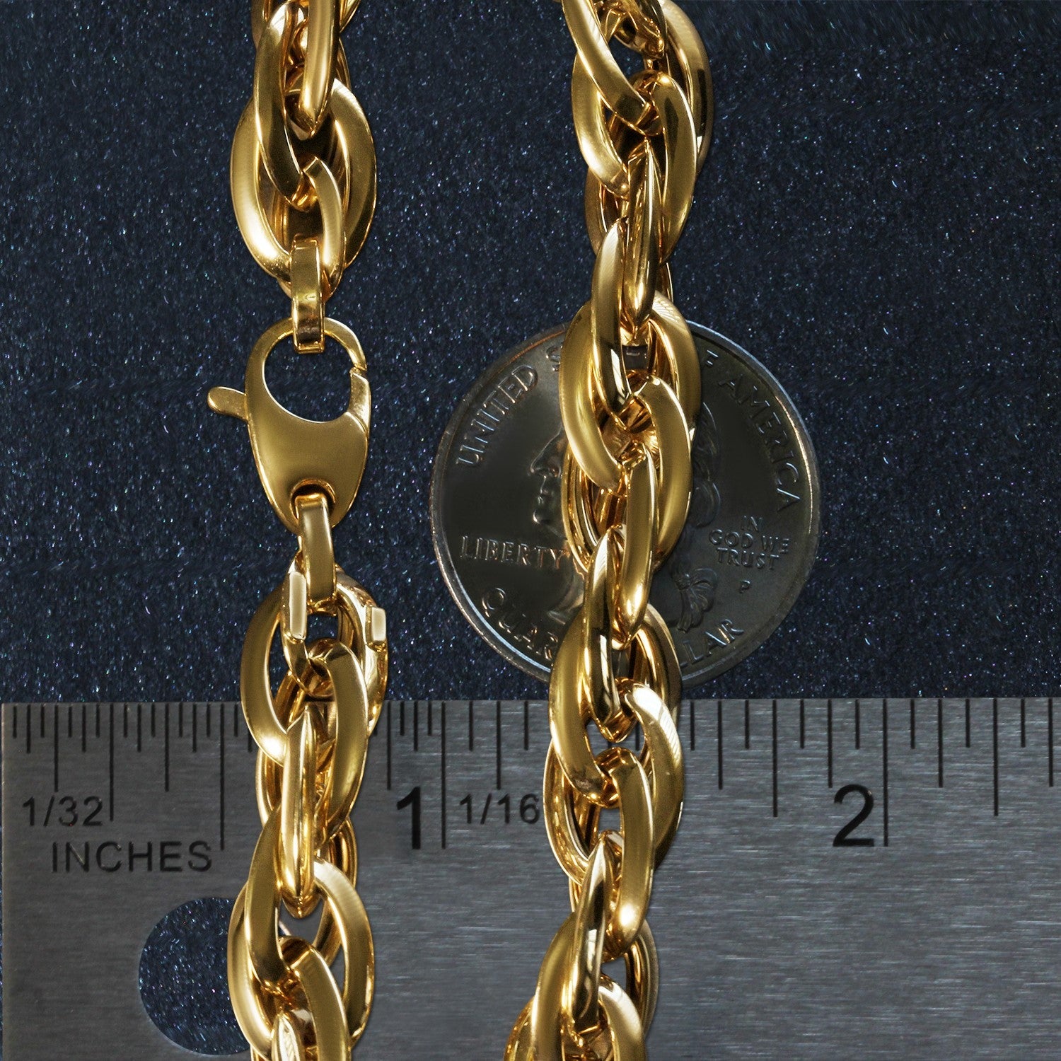 Double Oval Link Chain Bracelet in 14k Yellow Gold (10.00 mm) RCJ Bracelets  CELESTIA LUXE JEWELLERS