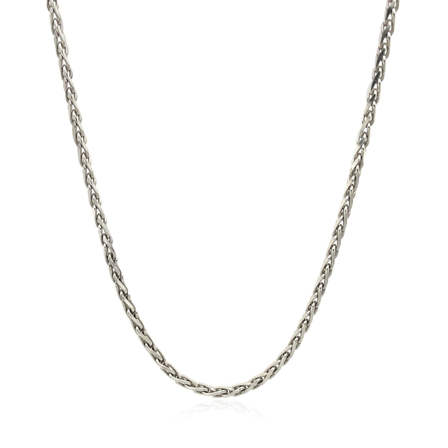 Sterling Silver Rhodium Plated Wheat Chain (2.20 mm) RCJ Chains  CELESTIA LUXE JEWELLERS