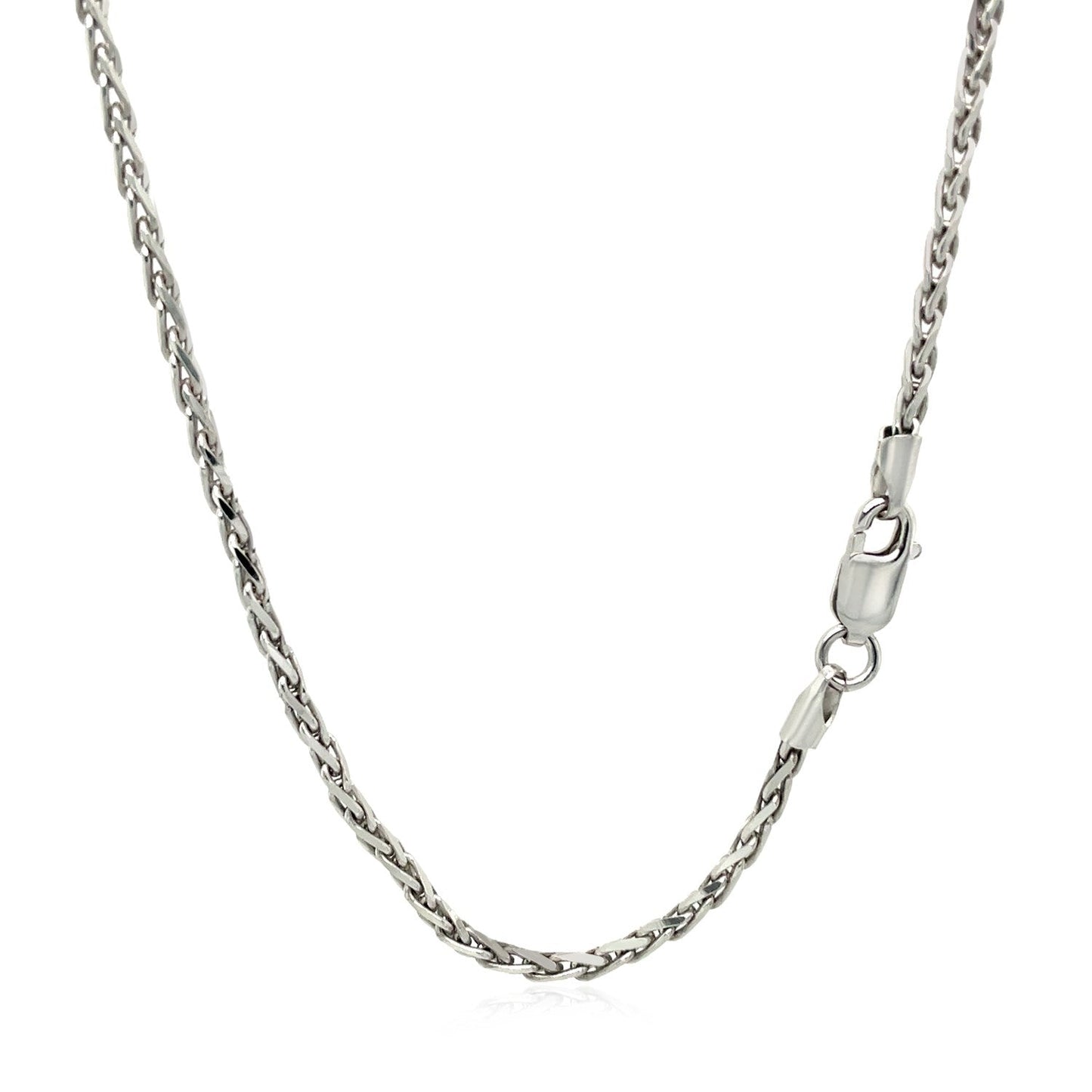 Sterling Silver Rhodium Plated Wheat Chain (2.20 mm) RCJ Chains  CELESTIA LUXE JEWELLERS