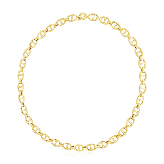 14k Yellow Gold High Polish Mariner Link Chain