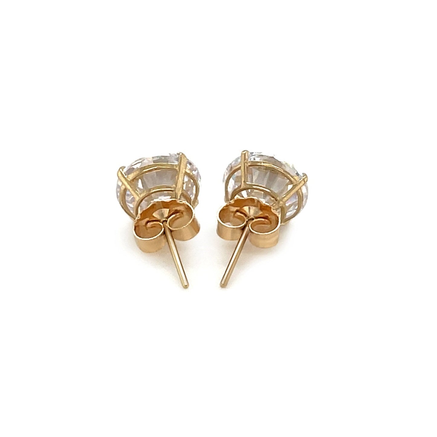 14k Yellow Gold 8.0mm Round CZ Stud Earrings RCJ Earrings  CELESTIA LUXE JEWELLERS
