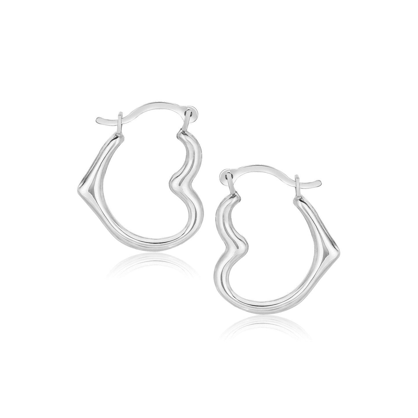 10k White Gold Heart Hoop Earrings RCJ Earrings  CELESTIA LUXE JEWELLERS