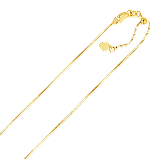 14k Yellow Gold Adjustable Box Chain