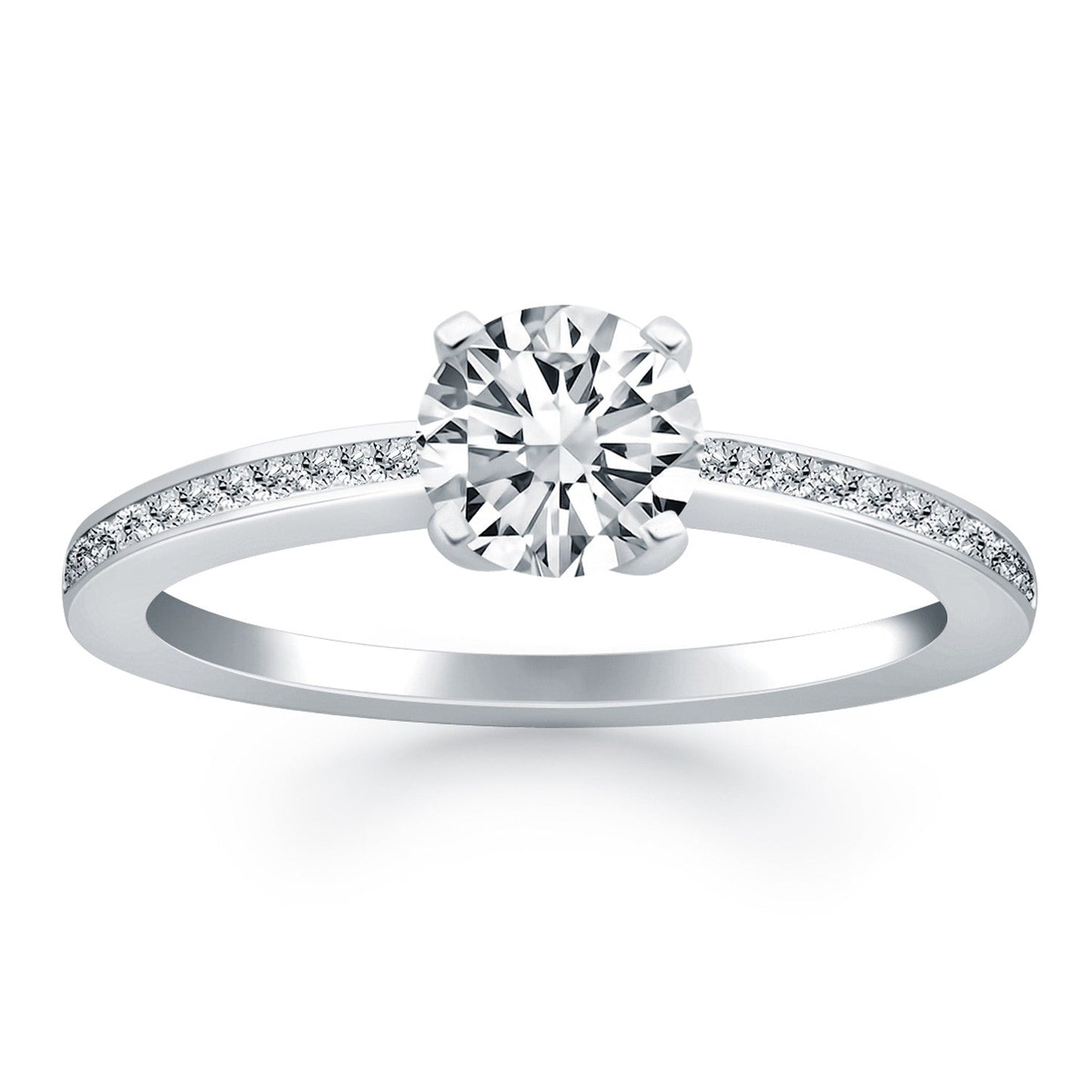 14k White Gold Classic Pave Diamond Band Engagement Ring RCJ Rings  CELESTIA LUXE JEWELLERS