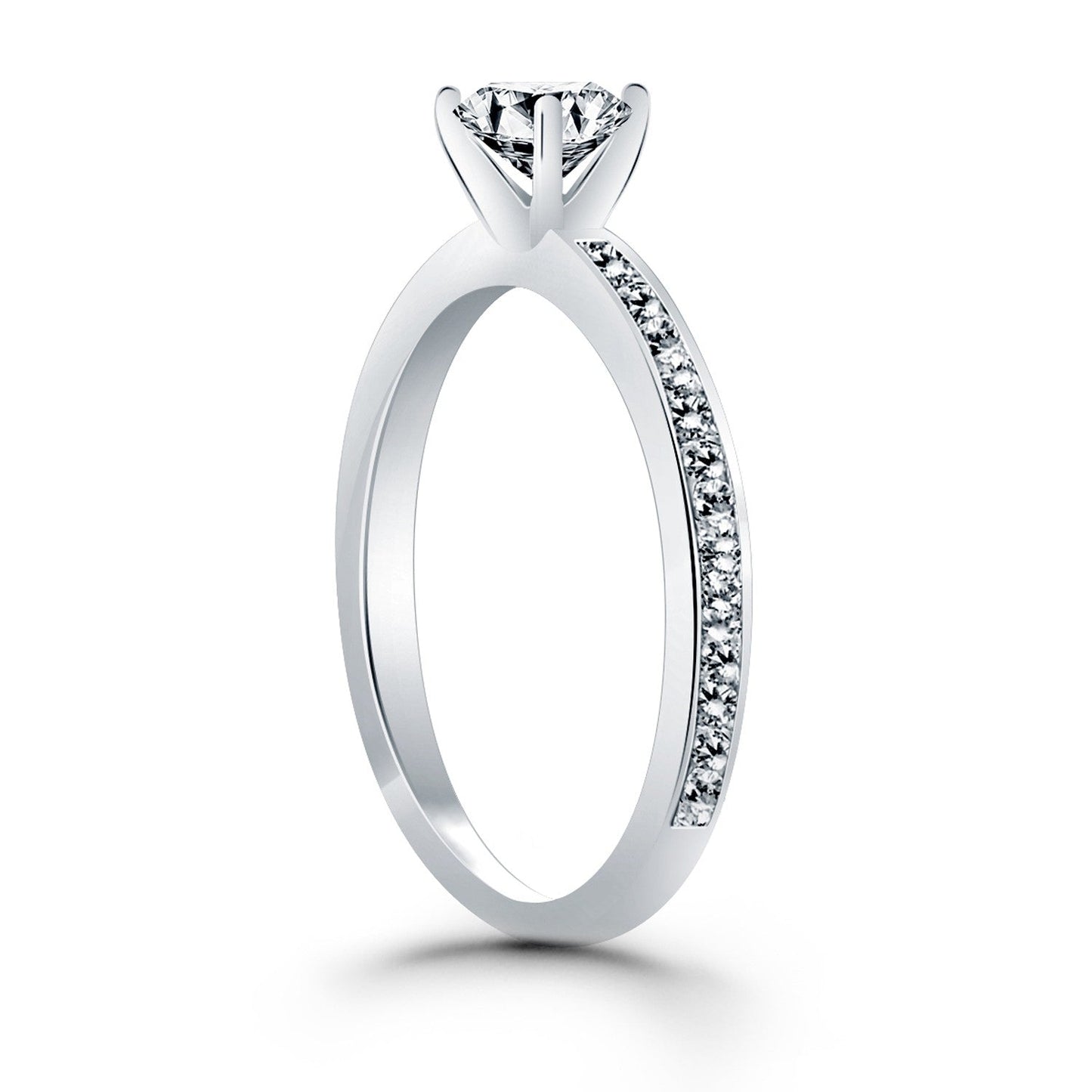 14k White Gold Classic Pave Diamond Band Engagement Ring RCJ Rings  CELESTIA LUXE JEWELLERS