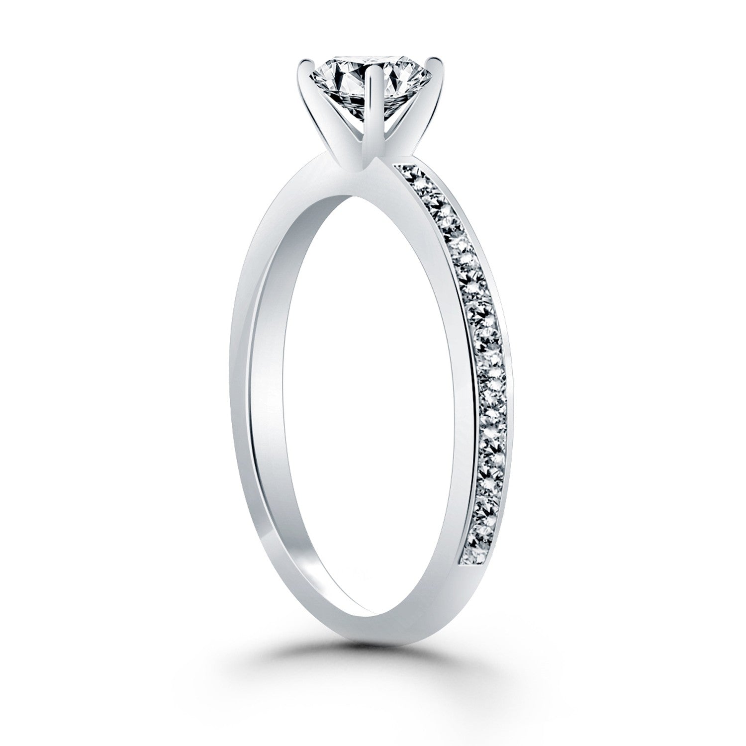 14k White Gold Classic Pave Diamond Band Engagement Ring RCJ Rings  CELESTIA LUXE JEWELLERS