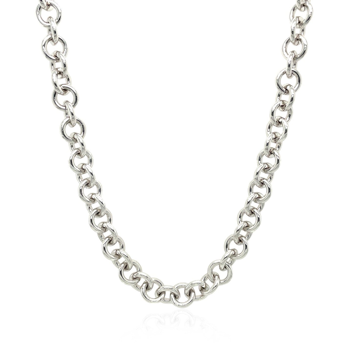 Sterling Silver Rhodium Plated Rolo Chain Necklace with a Heart Toggle Charm RCJ Necklaces  CELESTIA LUXE JEWELLERS