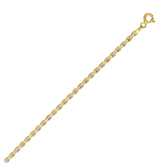 CELESTIALUXEJEWELLERS — 14K Tri Color Gold Pave Valentino Chain (2.00 mm)