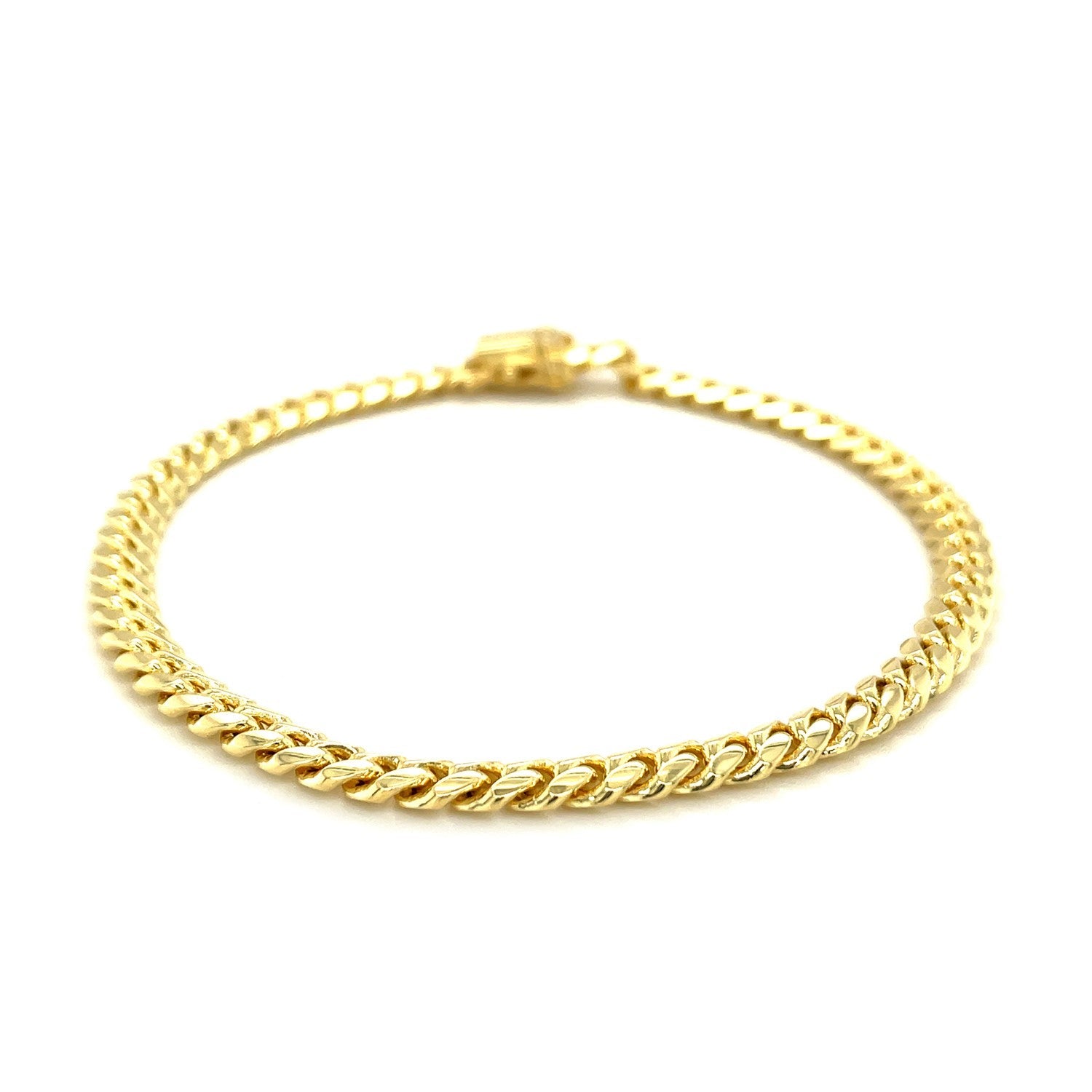 14k Yellow Gold Classic Miami Cuban Solid Bracelet (4.90 mm) RCJ Bracelets  CELESTIA LUXE JEWELLERS