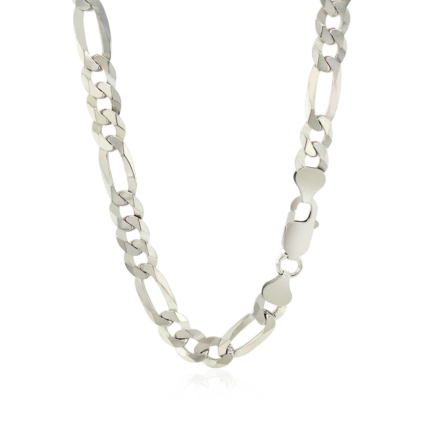 Rhodium Plated Sterling Silver Figaro Style Chain (8.10 mm) RCJ Chains  CELESTIA LUXE JEWELLERS