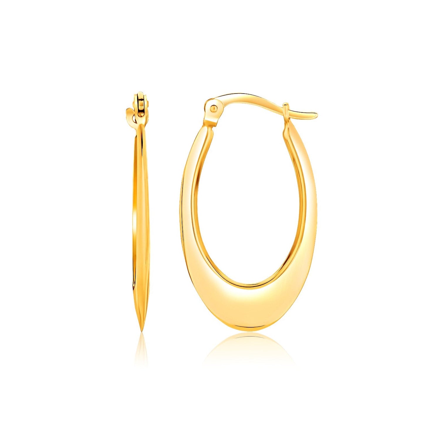 14k Yellow Gold Puffed Graduated Open Oval Earrings RCJ Earrings  CELESTIA LUXE JEWELLERS