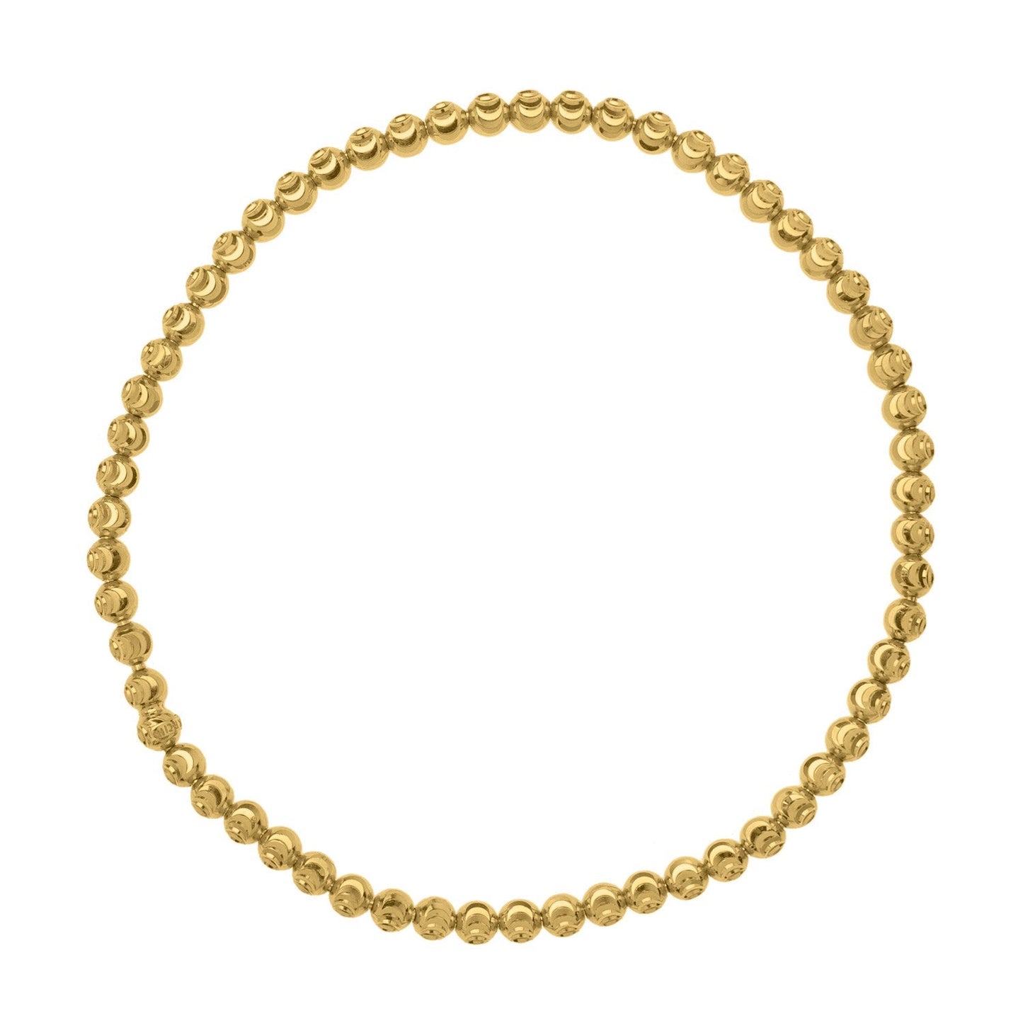 Moon Cut Bead Stretch Bracelet in 14K Yellow Gold (2.90 mm) RCJ Bracelets  CELESTIA LUXE JEWELLERS