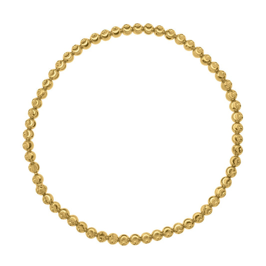 Moon Cut Bead Stretch Bracelet in 14K Yellow Gold (2.90 mm) RCJ Bracelets  CELESTIA LUXE JEWELLERS