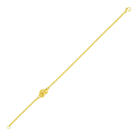14k Yellow Gold Chain Bracelet with Polished Knot (7.50 mm) RCJ Bracelets  CELESTIA LUXE JEWELLERS