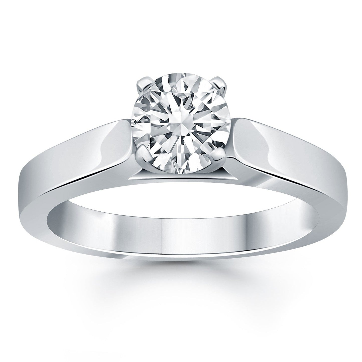 14k White Gold Wide Cathedral Solitaire Engagement Ring RCJ Rings  CELESTIA LUXE JEWELLERS