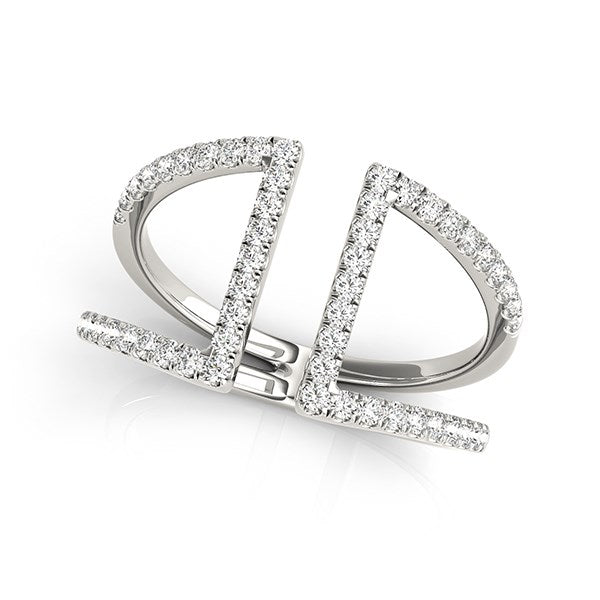 14k White Gold Open Style Dual Band Ring with Diamonds (1/2 cttw) RCJ Rings  CELESTIA LUXE JEWELLERS