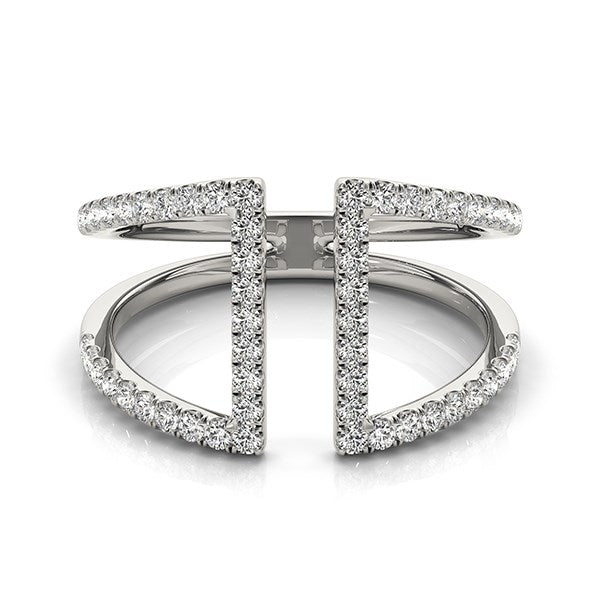 14k White Gold Open Style Dual Band Ring with Diamonds (1/2 cttw) RCJ Rings  CELESTIA LUXE JEWELLERS