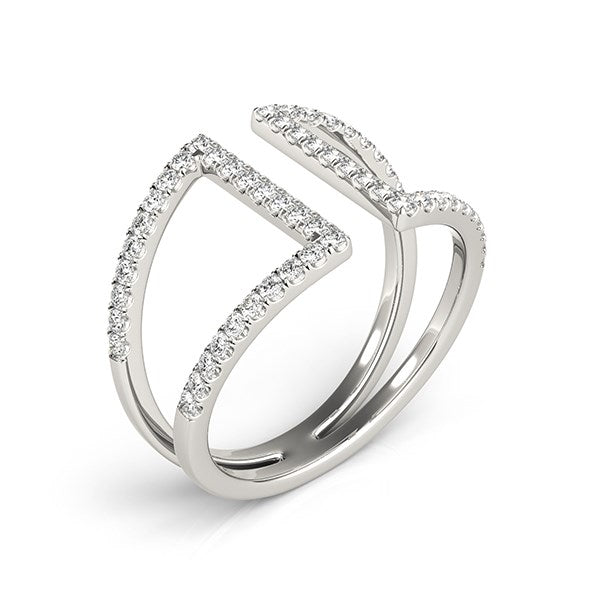 14k White Gold Open Style Dual Band Ring with Diamonds (1/2 cttw) RCJ Rings  CELESTIA LUXE JEWELLERS