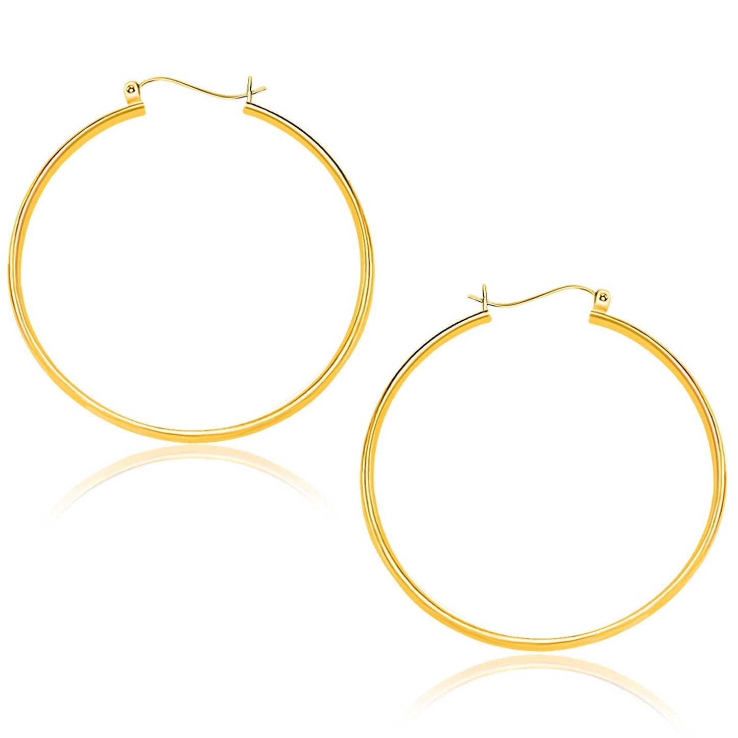 10k Yellow Gold Polished Hoop Earrings (1.5x40mm) RCJ Earrings  CELESTIA LUXE JEWELLERS