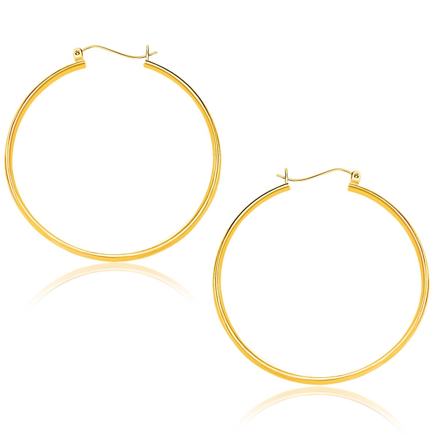 10k Yellow Gold Polished Hoop Earrings (1.5x40mm) RCJ Earrings  CELESTIA LUXE JEWELLERS