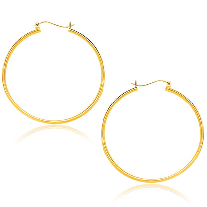 10k Yellow Gold Polished Hoop Earrings (1.5x40mm) RCJ Earrings  CELESTIA LUXE JEWELLERS