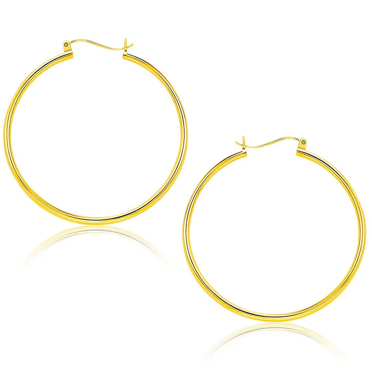 10k Yellow Gold Polished Hoop Earrings