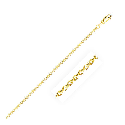 14k Yellow Gold Diamond Cut Cable Link Chain