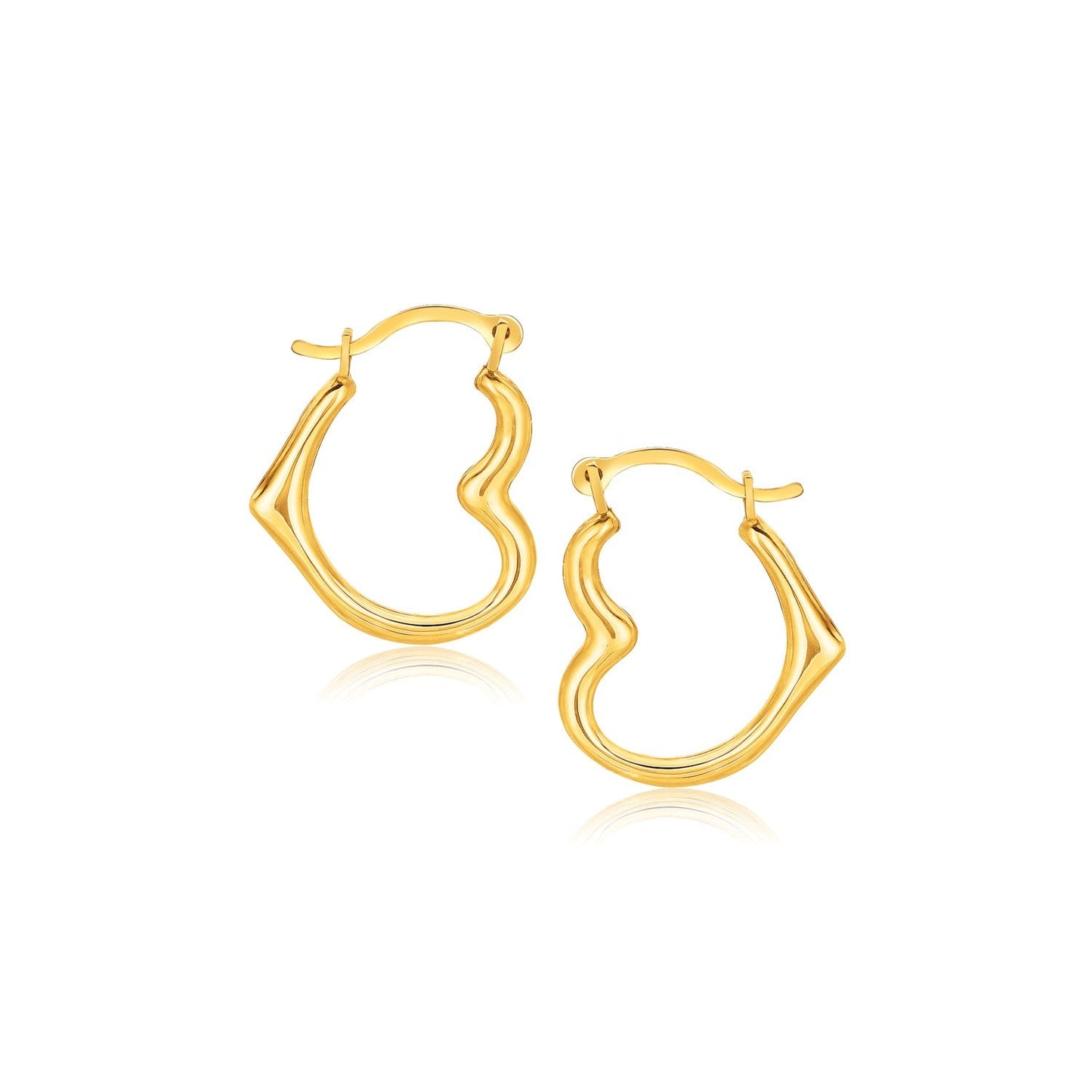 10k Yellow Gold Heart Hoop Earrings RCJ Earrings  CELESTIA LUXE JEWELLERS
