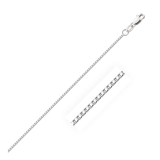 Octave Box Chain — 10K White Gold, 1.2 mm, 18–22 in — CELESTIALUXEJEWELLERS