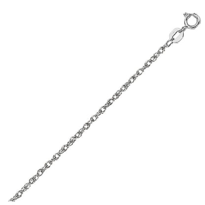 14k White Gold Machine Rope Chain