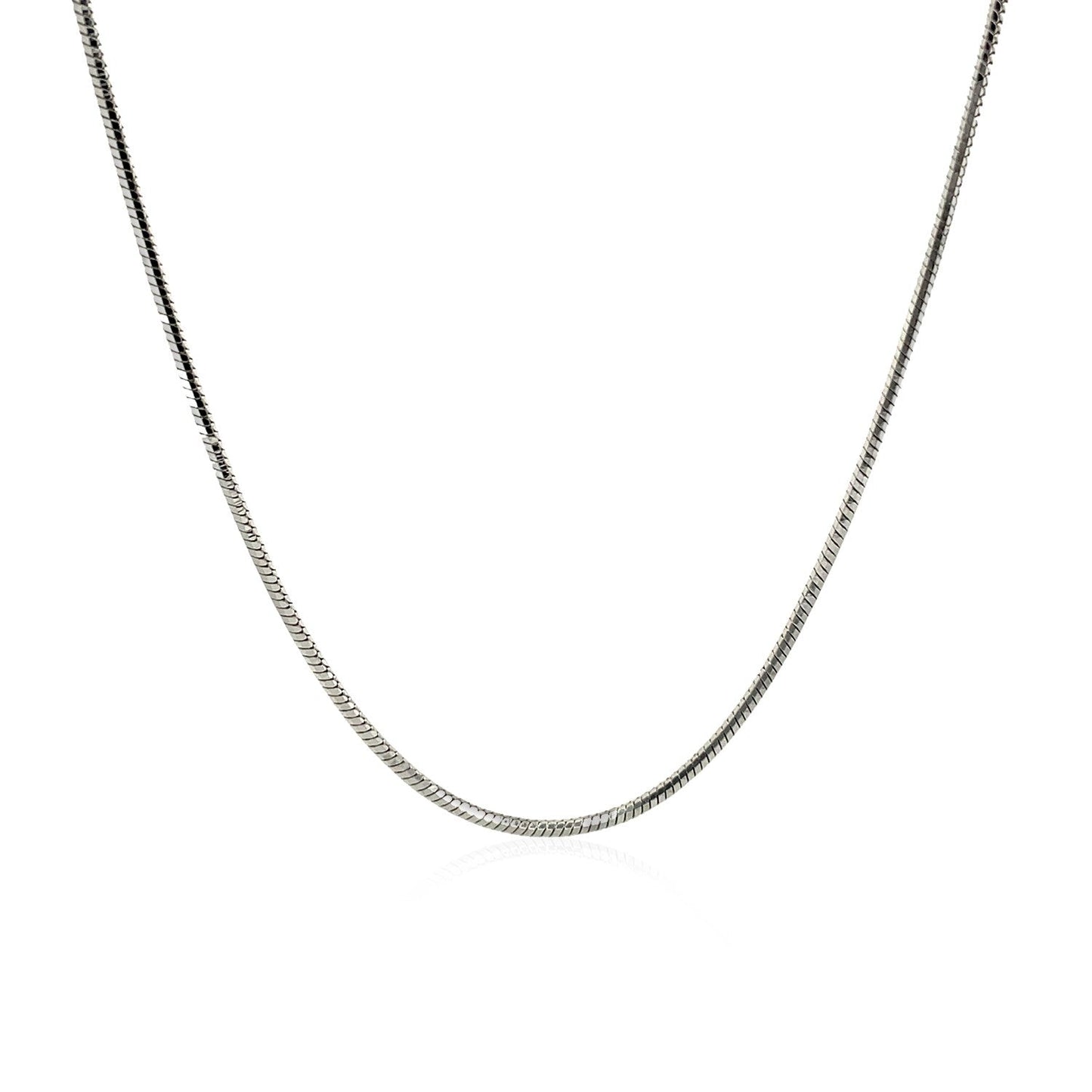 Rhodium Plated Sterling Silver Snake Style Chain (1.20 mm) RCJ Chains  CELESTIA LUXE JEWELLERS
