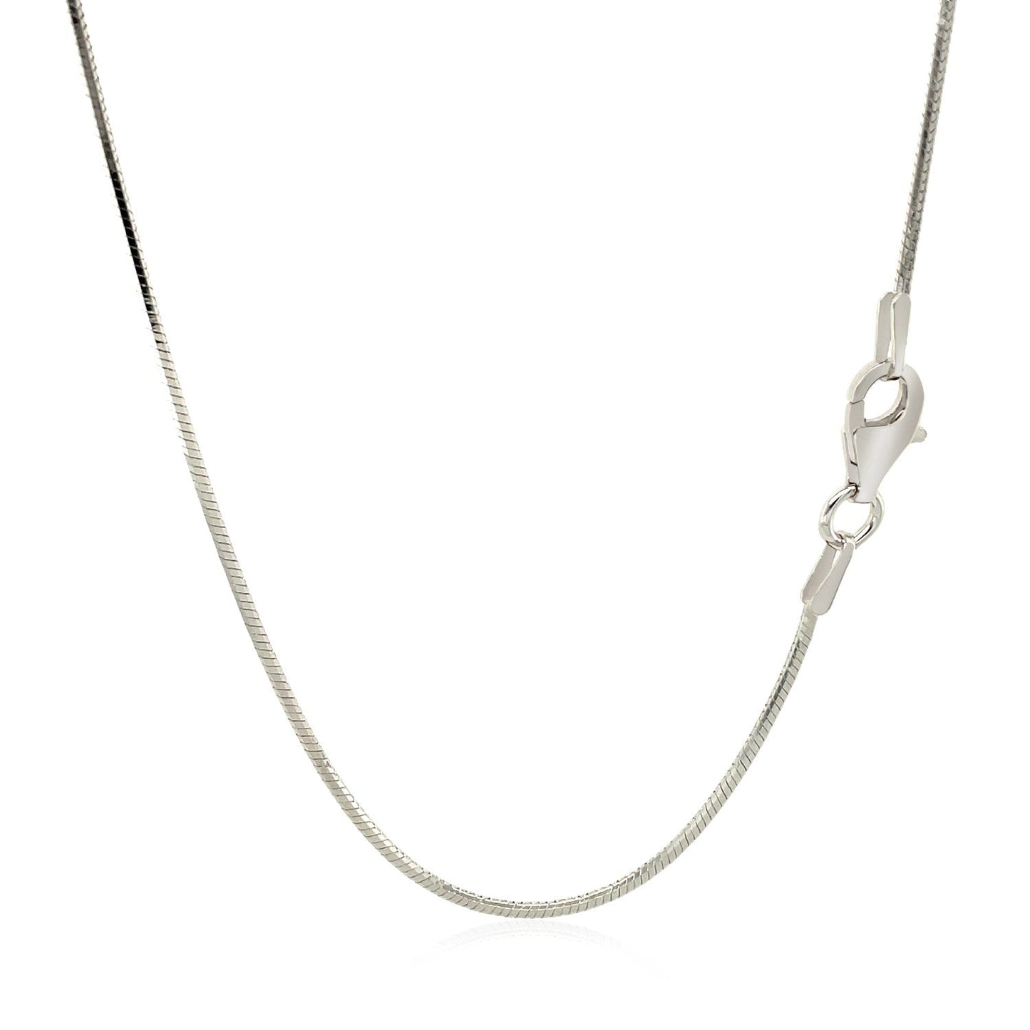 Rhodium Plated Sterling Silver Snake Style Chain (1.20 mm) RCJ Chains  CELESTIA LUXE JEWELLERS