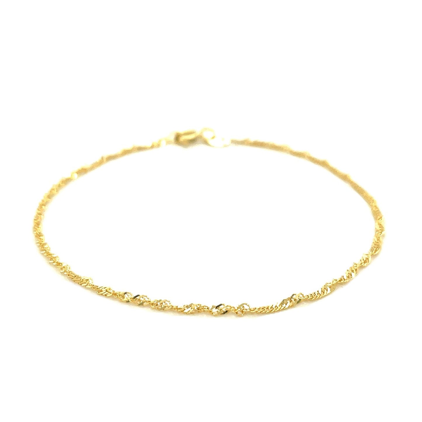 10k Yellow Gold Singapore Anklet 1.5mm RCJ Anklets  CELESTIA LUXE JEWELLERS