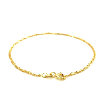 10k Yellow Gold Singapore Anklet 1.5mm RCJ Anklets  CELESTIA LUXE JEWELLERS