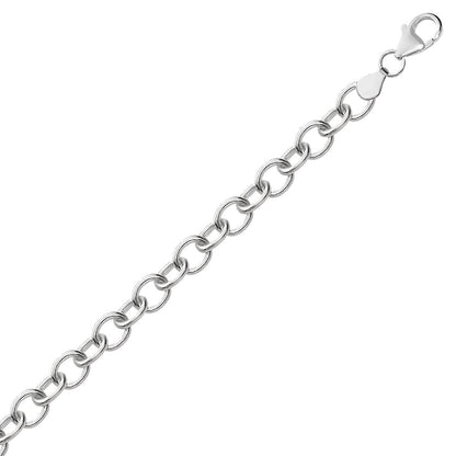 Sterling Silver Rhodium Plated Fancy Charm Bracelet (6.70 mm) RCJ Bracelets  CELESTIA LUXE JEWELLERS