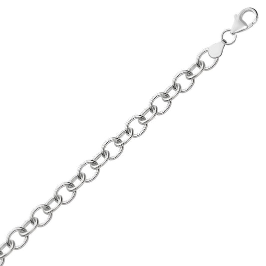 Sterling Silver Rhodium Plated Fancy Charm Bracelet (6.70 mm) RCJ Bracelets  CELESTIA LUXE JEWELLERS