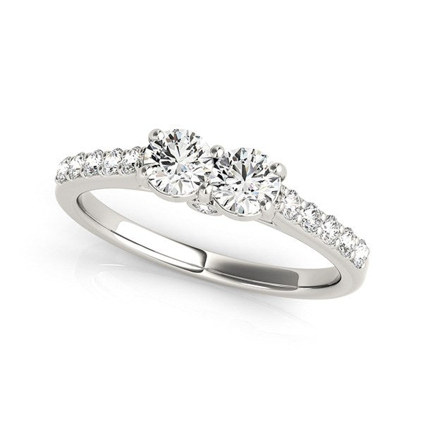 14k White Gold Round Two Stone Diamond Ring (3/4 cttw) RCJ Rings  CELESTIA LUXE JEWELLERS