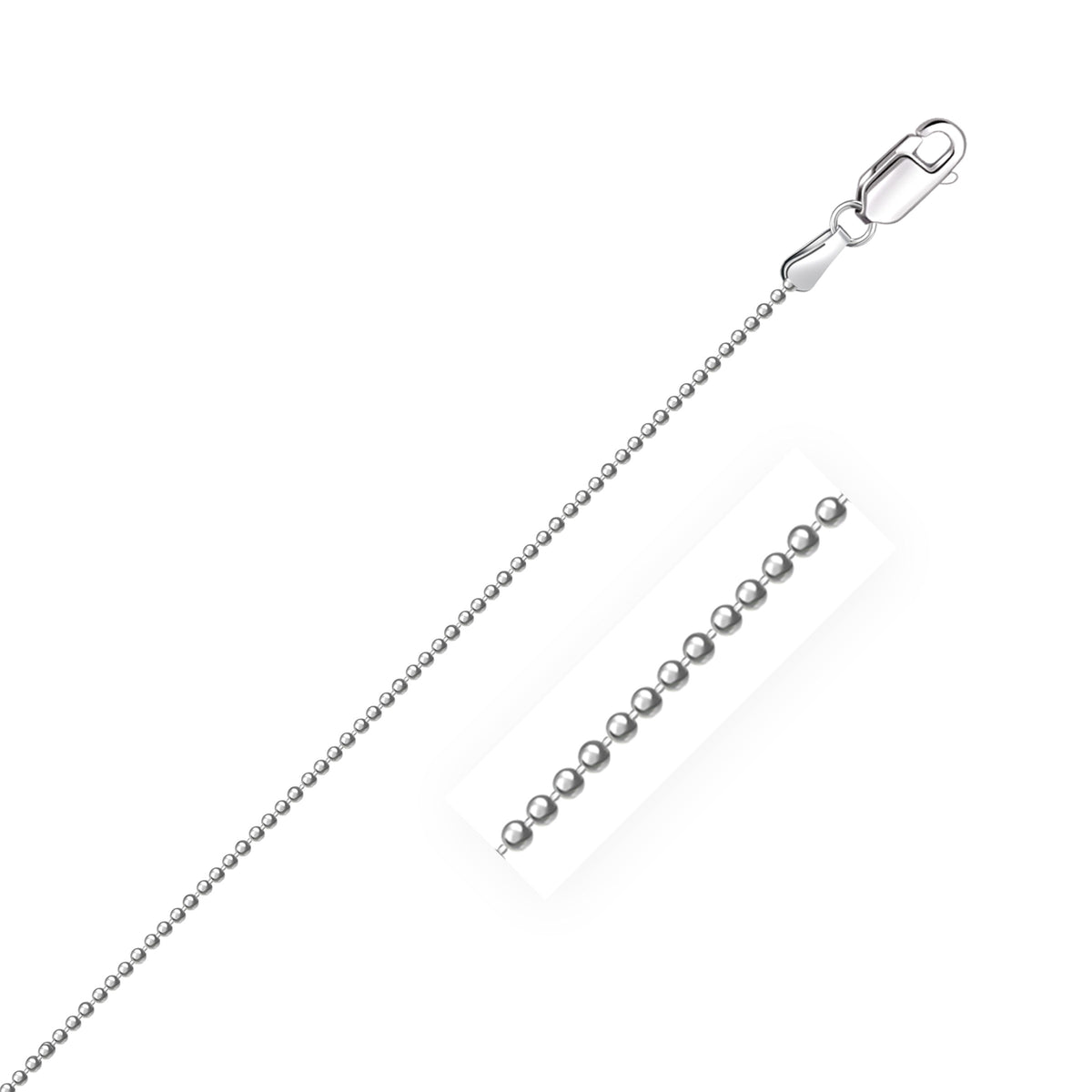 14k White Gold Diamond-Cut Bead Chain
