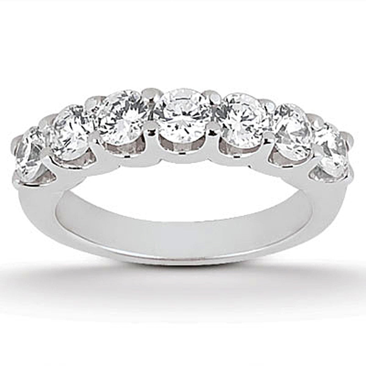 14k White Gold Diamond Scalloped Shared U Prong Setting Wedding Ring Band RCJ Rings  CELESTIA LUXE JEWELLERS