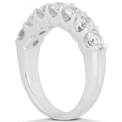 14k White Gold Diamond Scalloped Shared U Prong Setting Wedding Ring Band RCJ Rings  CELESTIA LUXE JEWELLERS
