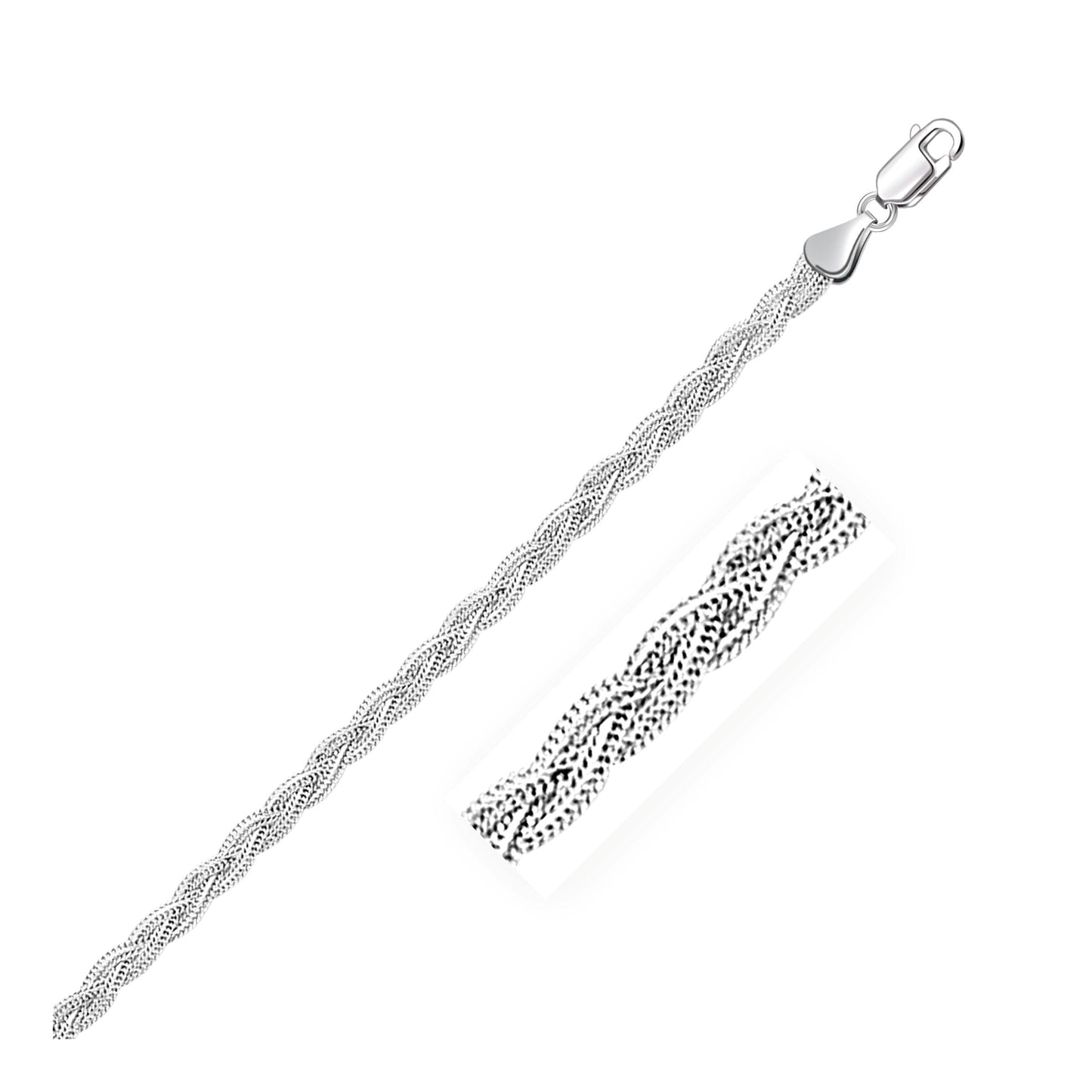 14k White Gold Braided Bracelet  (3.50 mm) RCJ Bracelets  CELESTIA LUXE JEWELLERS