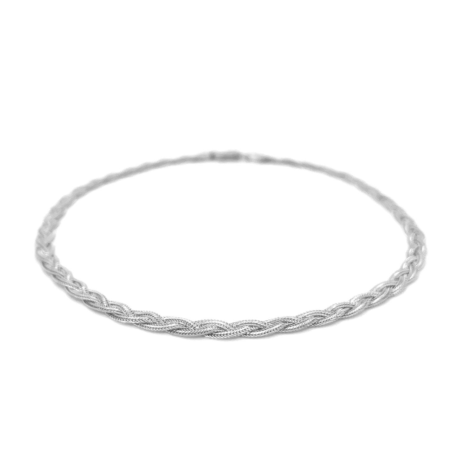 14k White Gold Braided Bracelet  (3.50 mm) RCJ Bracelets  CELESTIA LUXE JEWELLERS