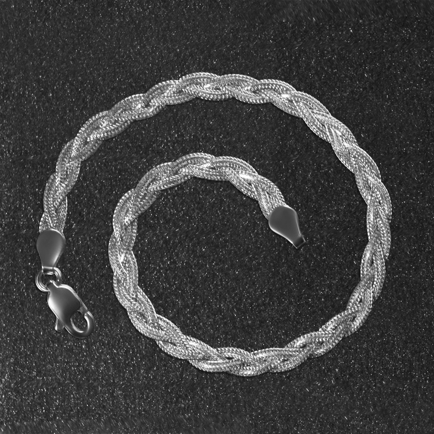 14k White Gold Braided Bracelet  (3.50 mm) RCJ Bracelets  CELESTIA LUXE JEWELLERS