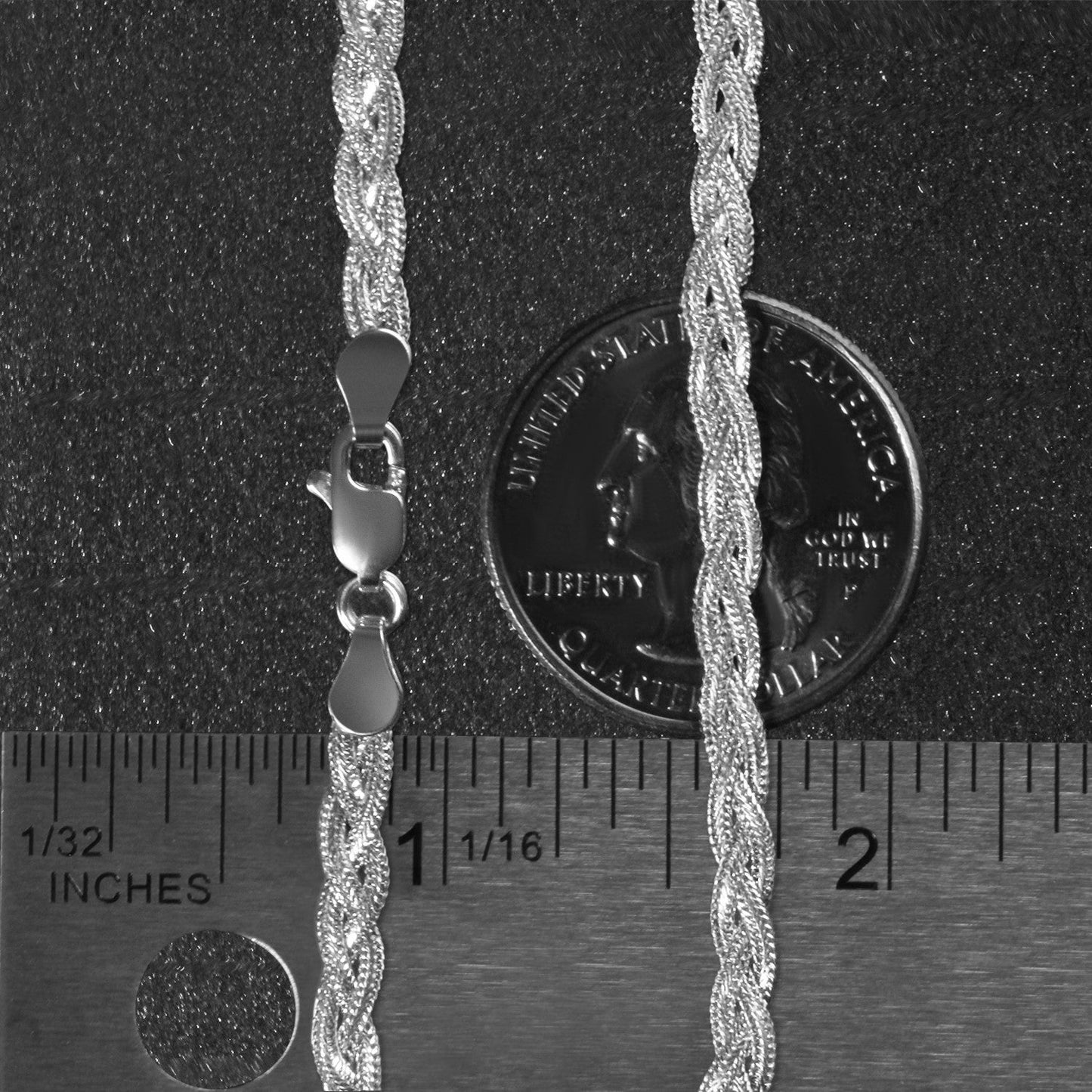 14k White Gold Braided Bracelet  (3.50 mm) RCJ Bracelets  CELESTIA LUXE JEWELLERS