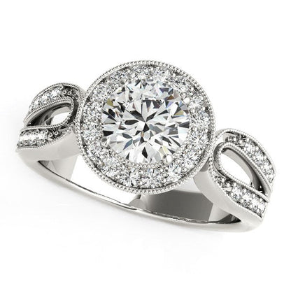 14k White Gold Teardrop Split Band Diamond Engagement Ring (1 1/3 cttw) RCJ Rings  CELESTIA LUXE JEWELLERS