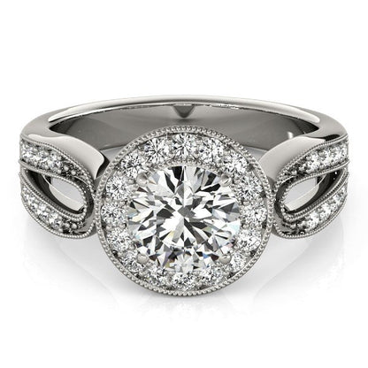 14k White Gold Teardrop Split Band Diamond Engagement Ring (1 1/3 cttw) RCJ Rings  CELESTIA LUXE JEWELLERS
