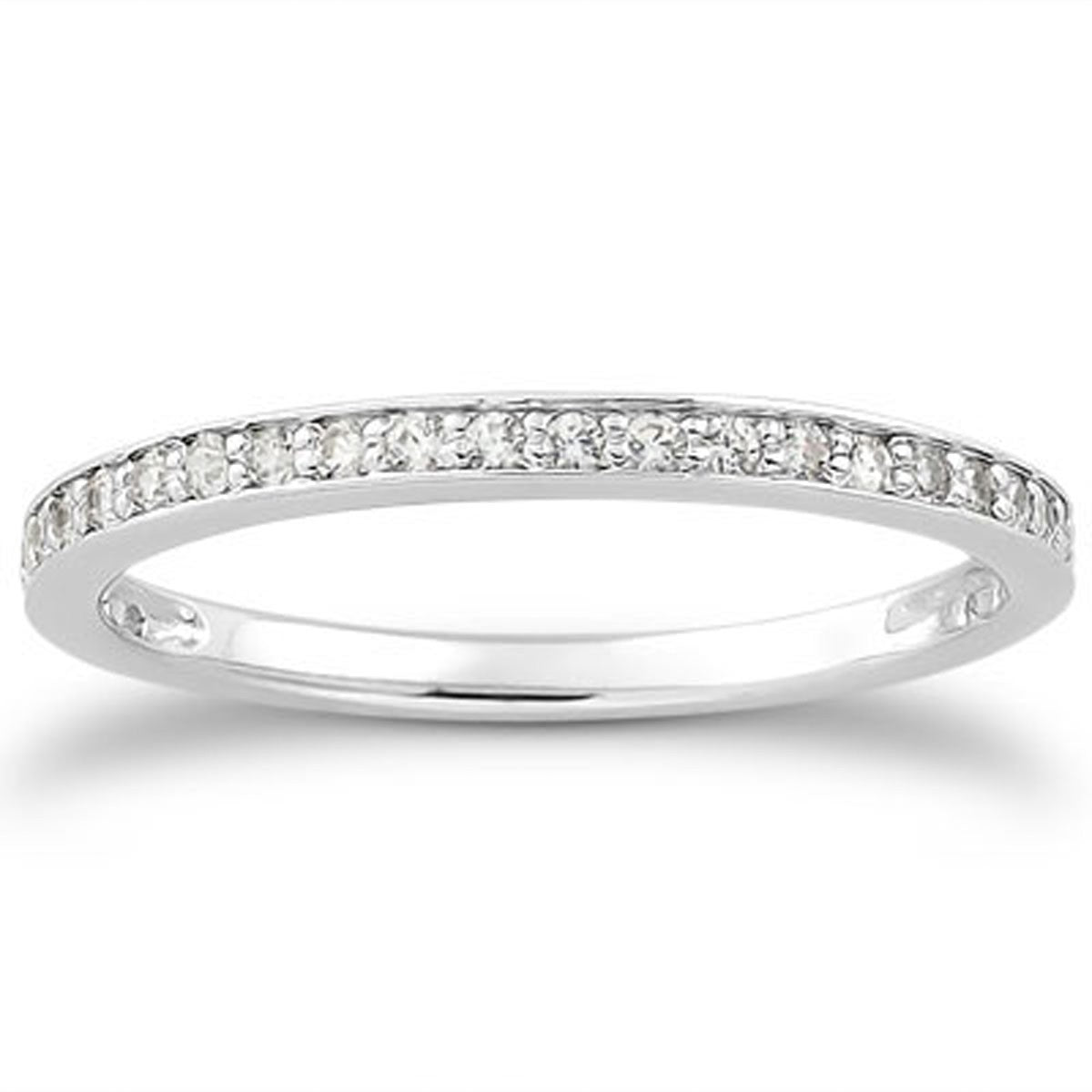 14k White Gold Micro-pave Diamond Wedding Ring Band Set 3/4 Around RCJ Rings  CELESTIA LUXE JEWELLERS