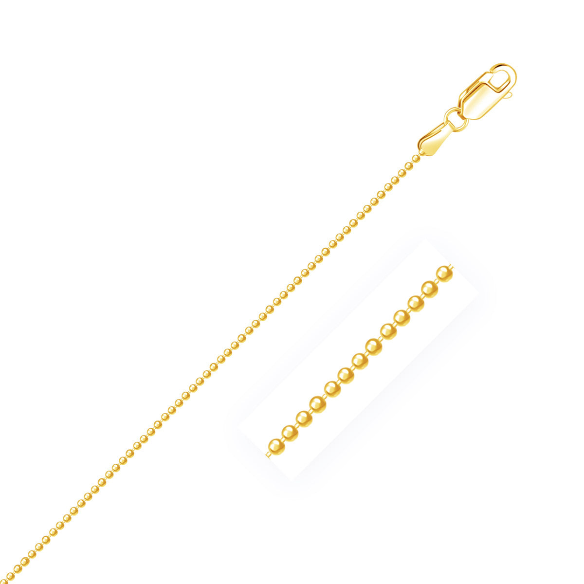 14k Yellow Gold Diamond-Cut Bead Chain