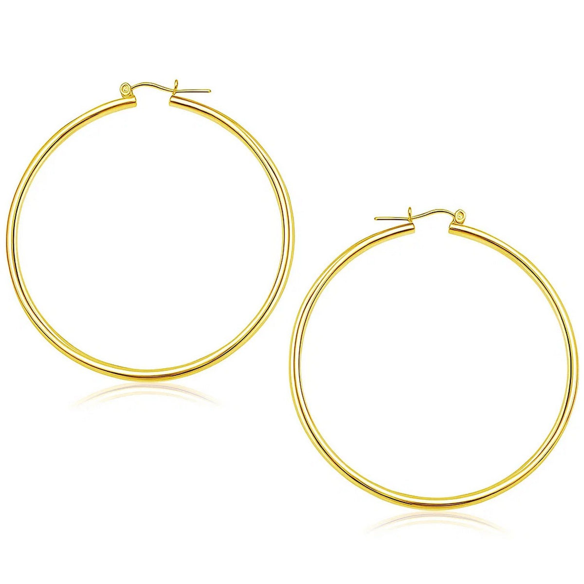14k Yellow Gold Polished Hoop Earrings